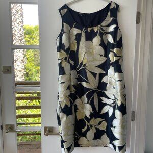 Lafayette 148 New York Sleeveless Midi Dress with Large Floral‎ Print, 14